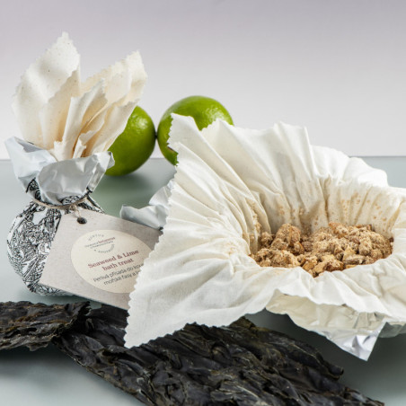 Perlivá přísada do koupele mořské řasy a limeta