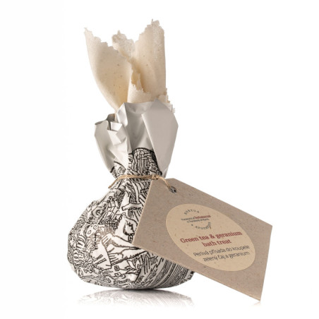 Perlivá přísada do koupele zelený čaj a geranium