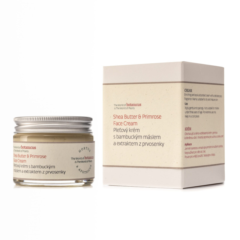 Pleťový krém bambucké máslo a prvosenka