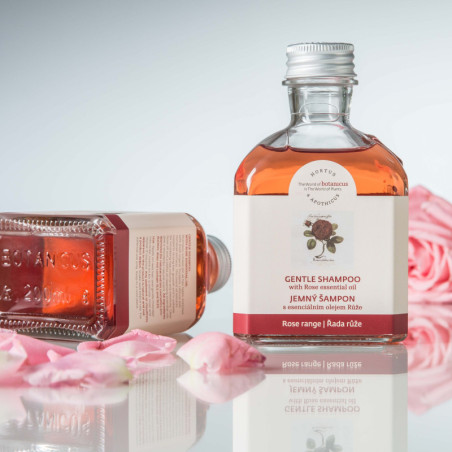 Jemný šampon s esenciálním olejem růže