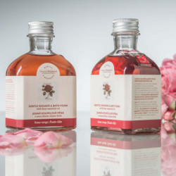 Koupelová pěna s esenciálním olejem růže